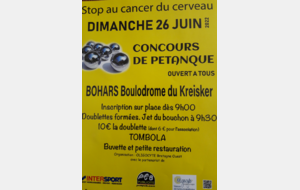 Stop au cancer du cerveau: Concours de pétanque à Bohars